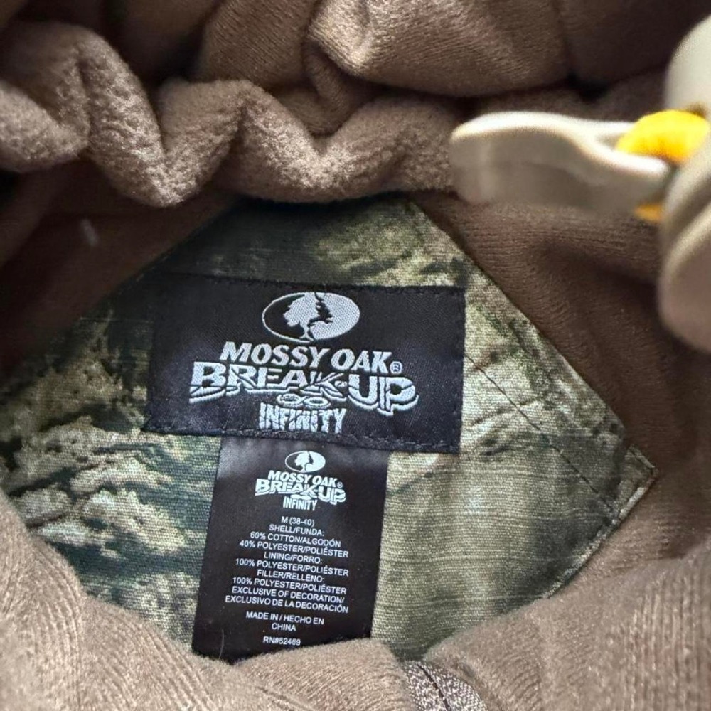 Mossy Oak Break-Up Infinity Camo Jacket Mens Medium Vintage Down Hunting Coat - Picture 5 of 6